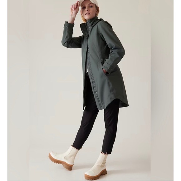 Athleta Jackets & Blazers - Unavailable - ATHLETA Rainout Sutra Bali Green Hooded Jacket